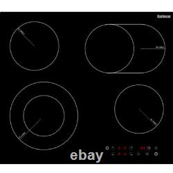 Karinear Ceramic Hob 60cm Built-in 4 Zones Electric Cooktop with Extendable Zone