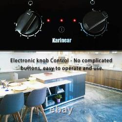 Karinear Ceramic/Induction Hob, 30CM 2 Zones Electric Cooktop, Knob Control UK