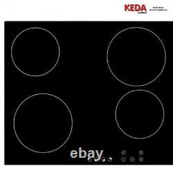 Keda 60cm Glass Electric Ceramic Hob Black Built-in Touch Controls
