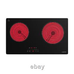 Klarstein CeramEase Slim VTC Ceramic Hob 60 cm Glass Ceramic 2 Hobs Touch Timer