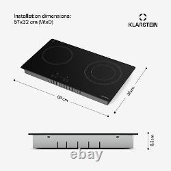 Klarstein CeramEase Slim VTC Ceramic Hob 60 cm Glass Ceramic 2 Hobs Touch Timer