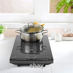 Klarstein Slim Induction Hob 2 Hotplates 2900W 60-240° C Black Glass Timer Touch