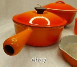 Le Creuset 4 Piece Cast Iron Set Volcanic Orange 2 Pots 1 Pan & 1 Casserole Dish