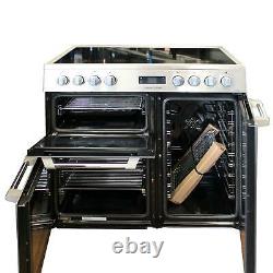 Leisure 90 cm Electric Range Cooker 3 Ovens 5 Zone Ceramic Hob S steel #2612