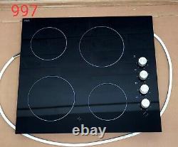Matrix MHC101FR 60CM Four Zone Black Glass Easy Clean Side Control Ceramic Hob