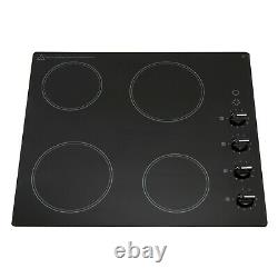 Montpellier 60cm 4 Zone Ceramic Hob with Rotary Controls Black CKH61