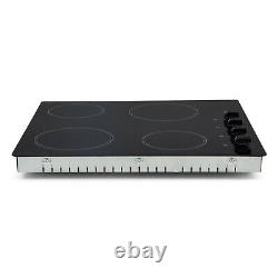 Montpellier 60cm 4 Zone Ceramic Hob with Rotary Controls Black CKH61