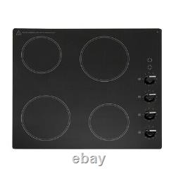 Montpellier CKH61 Integrated Black 4 Zone Ceramic Hob with Side Knob Controls
