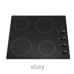 Montpellier CKH61 Integrated Black 4 Zone Ceramic Hob with Side Knob Controls