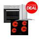 Myappliances Ref50602 Electric Oven, Ceramic Hob And Curved Glass Hood Pack