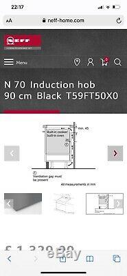 NEFF T59FT50X0 N70 92cm 5 Burners Induction Hob Touch Control Black Brand New