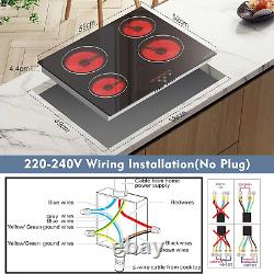 NOXTON Ceramic Hob, Built-In 4 Zone Electric Hobs 60Cm Noise-Free Auto