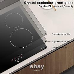 NOXTON Ceramic Hob, Built-in 4 Zone Electric Hobs 60cm Noise-free Auto Shut-off