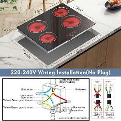 NOXTON Ceramic Hob, Built-in 4 Zone Electric Hobs 60cm Noise-free Auto Shut-off