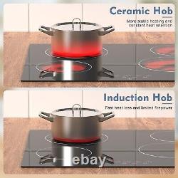 NOXTON Ceramic Hob, Built-in 4 Zone Electric Hobs 60cm Noise-free Auto Shut-off