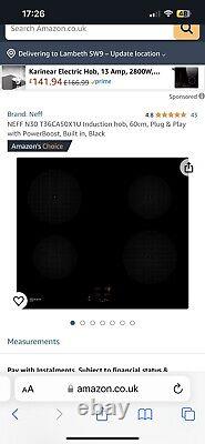 Neff T36ca50x1u Glass Hob Top Black, Replacement