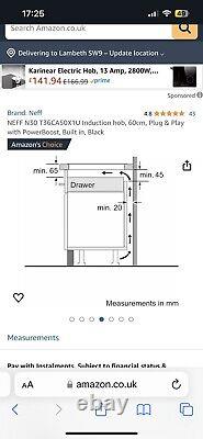 Neff T36ca50x1u Glass Hob Top Black, Replacement