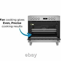 New Beko GF17300GXNS 90cm Ceramic Hob Electric Range Cooker S/Steel-COLLECTION