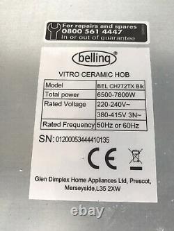 New Belling 77cm Wide Black Ceramic Electric Hob Model CH772TX FREE DELIVERY