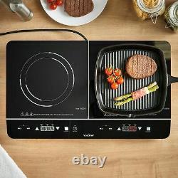 New Induction smart Hob Double Electric Twin Digital Hot Plate Ceramic 2 Yr UK