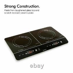 New Induction smart Hob Double Electric Twin Digital Hot Plate Ceramic 2 Yr UK