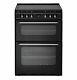 New World Ec600dom Free Standing 60cm 4 Hob Double Electric Cooker Black