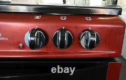 New World NW601EDO 60cm Double Oven Electric Cooker Ceramic Hob Metallic Red