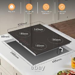 Noxton Plug in Induction Hob, 4 Zones Electric Hob 60cm, Touch Control with to