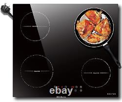 Noxton Plug in Induction Hob, 4 Zones Electric Hob 60cm, Touch Control with to