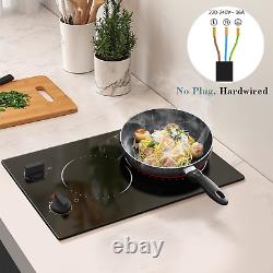 Plug in Ceramic Hob Hobsir Built-in 2 Burners Electric Hob 30cm Ceramic Cooker