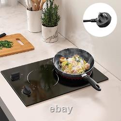 Plug in Ceramic Hob Hobsir Built-in 2 Burners Electric Hob 30cm Ceramic Cooker