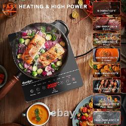 Portable Ceramic Hob LED Touch Screen 2000W Electric Cooktop Timer Child Lock