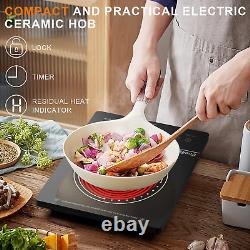 Portable Ceramic Hob LED Touch Screen 2000W Electric Cooktop Timer Child Lock