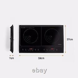 Portable Double Induction Hob VonShef Digital Twin Electric Cooktop 2800W