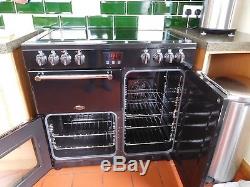 Range electric cooker with ceramic hob 90cms Belling black used only for 2 week