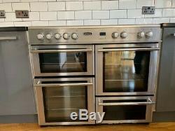 Rangemaster electric range cooker with 5 ring ceramic hob and warming plate