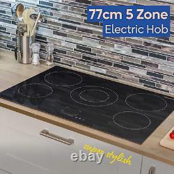 Russell Hobbs 77cm Electric Hob Black 5 Zone with Touch Control Timer RH77EH6011