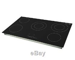 Russell Hobbs 90cm Wide 5-Zone Black Glass Electric Hob With Touch Controls
