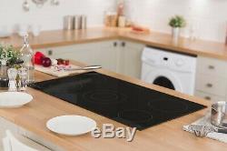 Russell Hobbs 90cm Wide 5-Zone Black Glass Electric Hob With Touch Controls