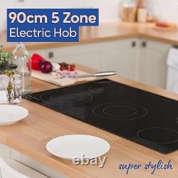 Russell Hobbs Electric Hob 90 cm Ceramic Cooktop with 5 Cooking Zones