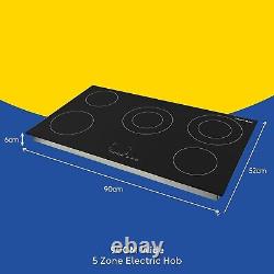 Russell Hobbs Electric Hob Black 90cm 5 Zone with Touch Controls RH90EH7011