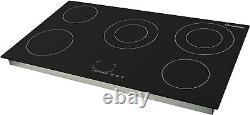 Russell Hobbs RH90EH7011 90 cm Electric Ceramic Hob with 5 Cooking Zones Black