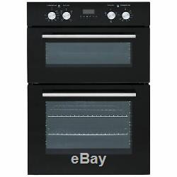SIA 60cm Built In Double Electric Oven & Black 70cm 5 Burner Gas On Glass Hob