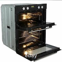 SIA 60cm Double Electric Oven, 4 Zone Touch Control Ceramic Hob And Chimney Hood