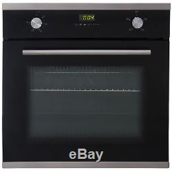 SIA 60cm Single Electric Oven, Black Ceramic Hob & Cooker Hood Glass Extractor