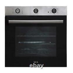 SIA 60cm Stainless Steel Electric Fan Oven, 4 Zone Ceramic Hob & Cooker Hood