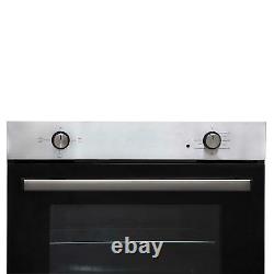 SIA 60cm Stainless Steel Electric Single Oven, 4 Zone Ceramic Hob & Cooker hood