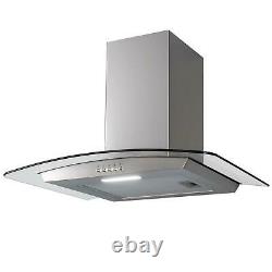 SIA 60cm Stainless Steel Single Oven, 4 Zone Ceramic Hob & Curved Cooker Hood