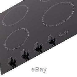 SIA CERH62BL 60cm 4 Zone Knob Control Frameless Electric Ceramic Hob In Black