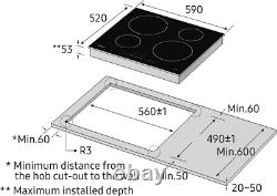 Samsung NZ3000 60cm Electric 4-Zone Smart Ceramic Induction Hob NZ64H37070K